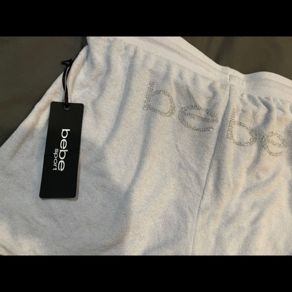 ‎Bebe Terry Booty Shorts with Bling - Picture 3 of 3